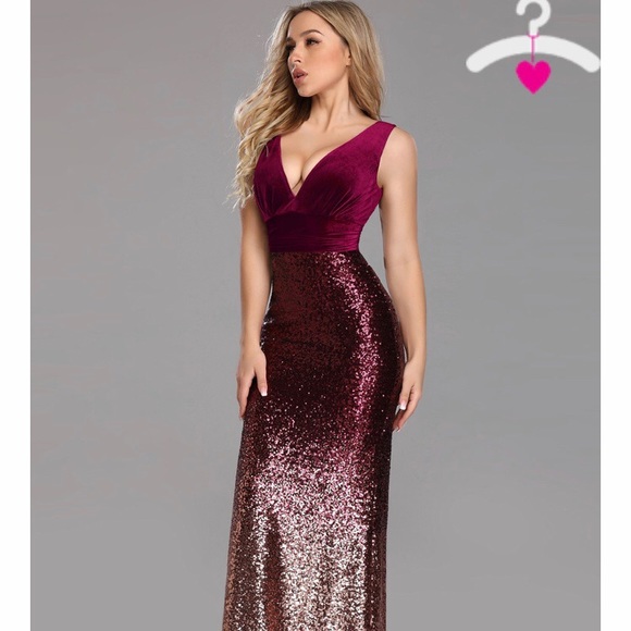 Dresses & Skirts - 🆕 Floor Length Sequin & Velvet Prom Dress